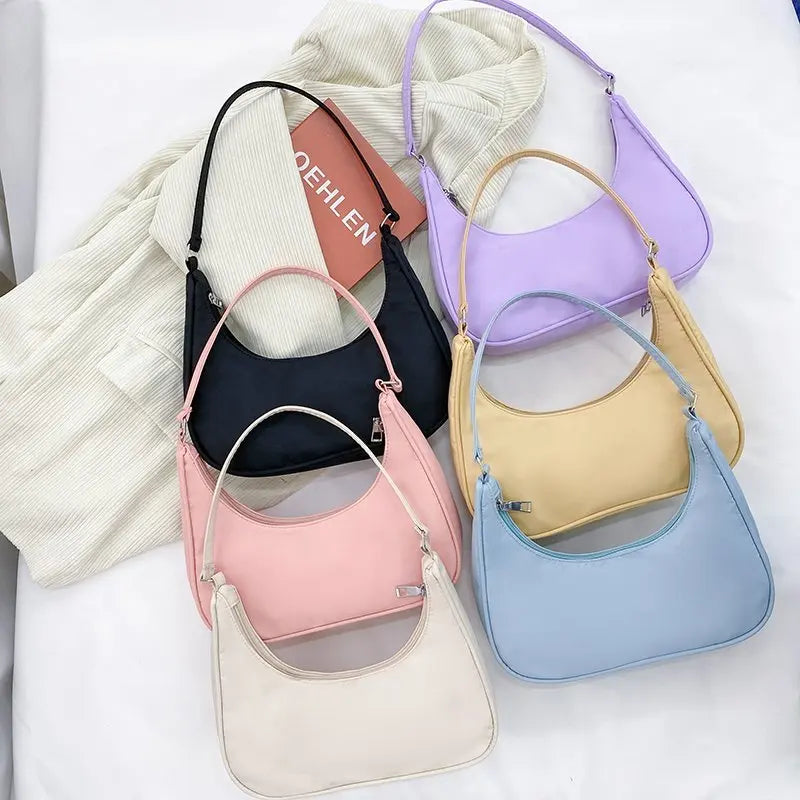 Women Bags Armpit Shoulder Bag Small Shoulder Purse Nylon Underarm Bags Clutch Women Hobos Summer Simple Handbags Bolso Feminina