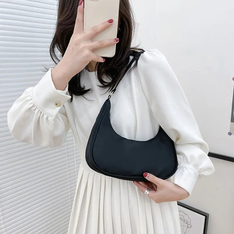 Women Bags Armpit Shoulder Bag Small Shoulder Purse Nylon Underarm Bags Clutch Women Hobos Summer Simple Handbags Bolso Feminina