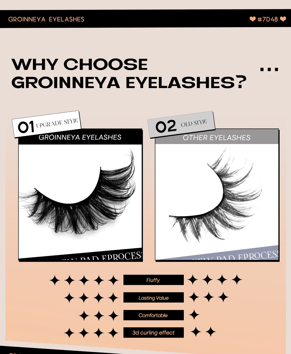 GROINNEYA 5 Pairs Fluffy Eyelashes 8D Volume False Lashes Russian Strip Lashes Extensions Thick Soft Curly Fake Lashes Makeup