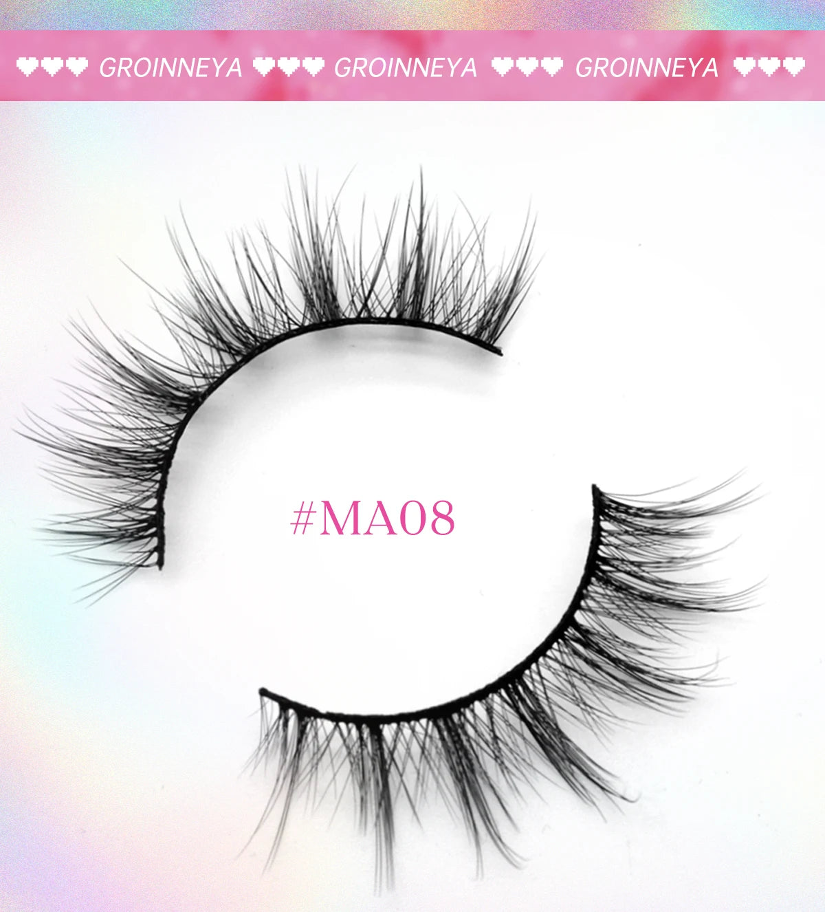 GROINNEYA 5/7 pairs Eyelashes 3D Natural False Lashes Fluffy Soft Cross Manga Lashes Wispy Natural Eyelash Extension Makeup