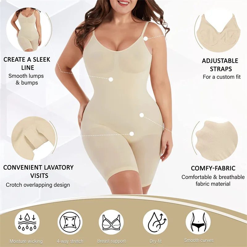 New Hot Bodysuits Full Coverage Shapewear Thigh Slim Body Suit Low Back Body Shaper Backless Jumpsuit Seamless Shapers Slimmer