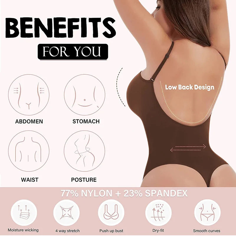 New Hot Bodysuits Full Coverage Shapewear Thigh Slim Body Suit Low Back Body Shaper Backless Jumpsuit Seamless Shapers Slimmer