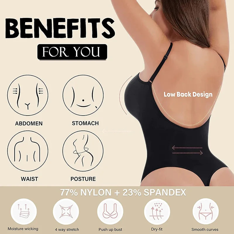 New Hot Bodysuits Full Coverage Shapewear Thigh Slim Body Suit Low Back Body Shaper Backless Jumpsuit Seamless Shapers Slimmer