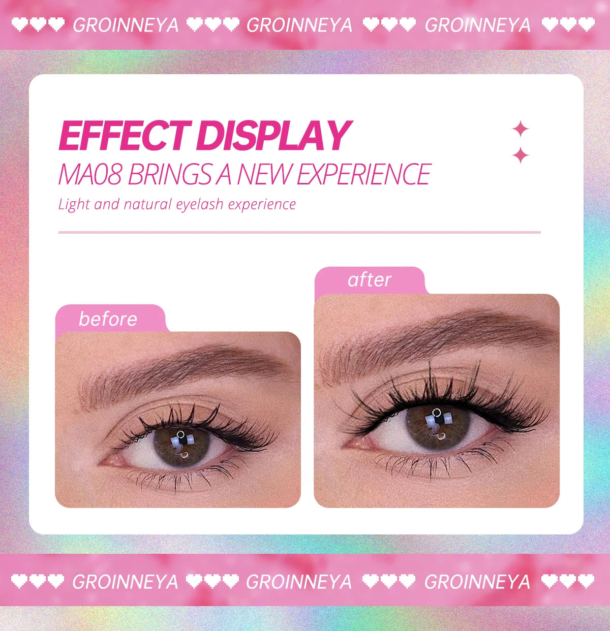 GROINNEYA 5/7 pairs Eyelashes 3D Natural False Lashes Fluffy Soft Cross Manga Lashes Wispy Natural Eyelash Extension Makeup